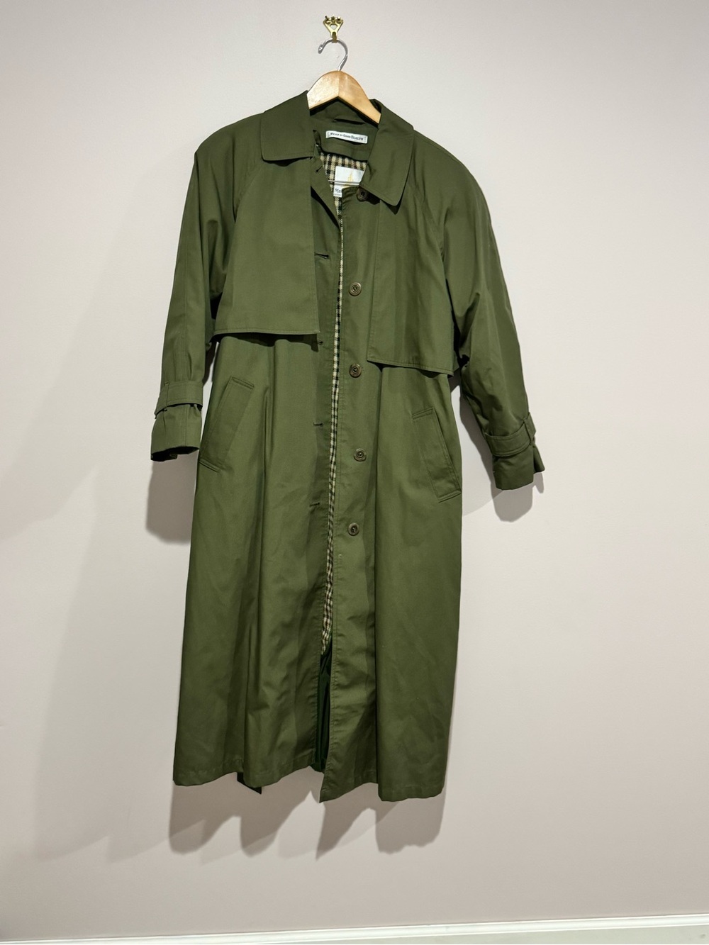 vintage Misty Harbour Hunter Green Trench Coat sz 10